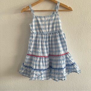 Tahari Blue and White Gingham Kids Dress